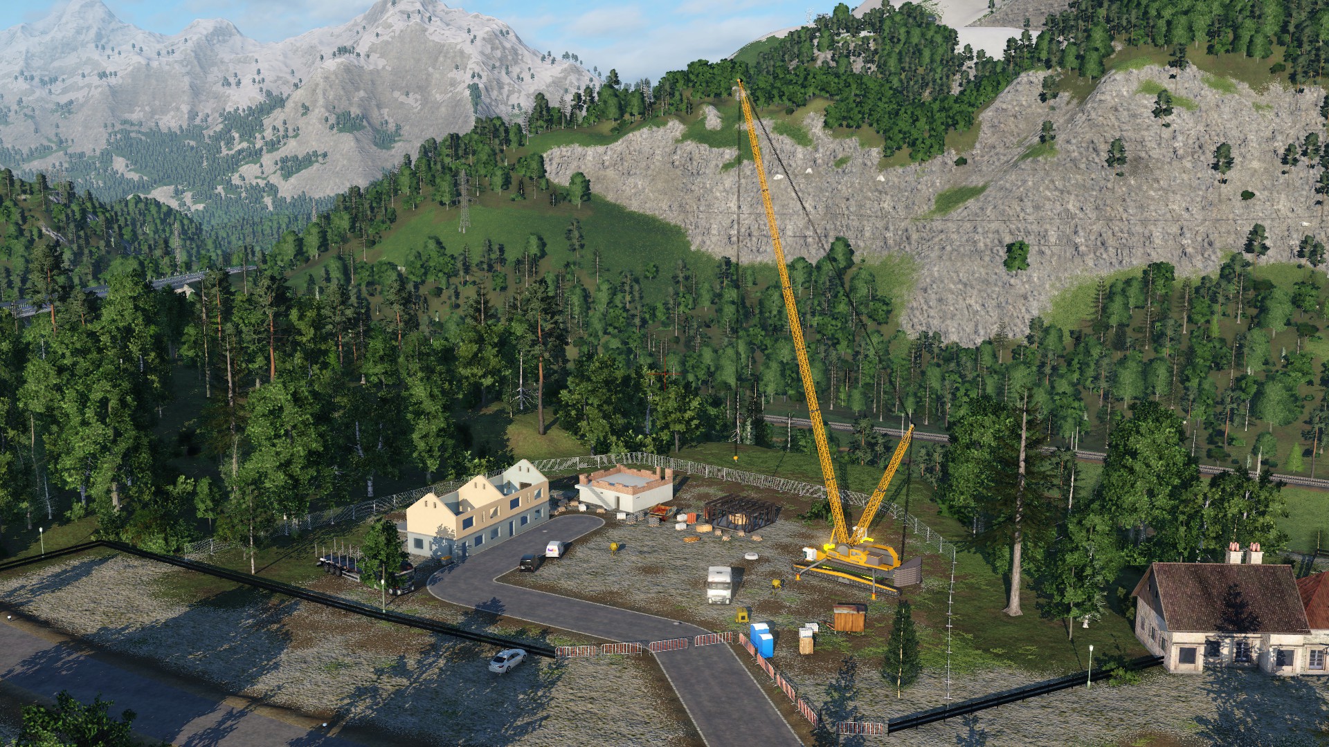 Baustelle am Berg