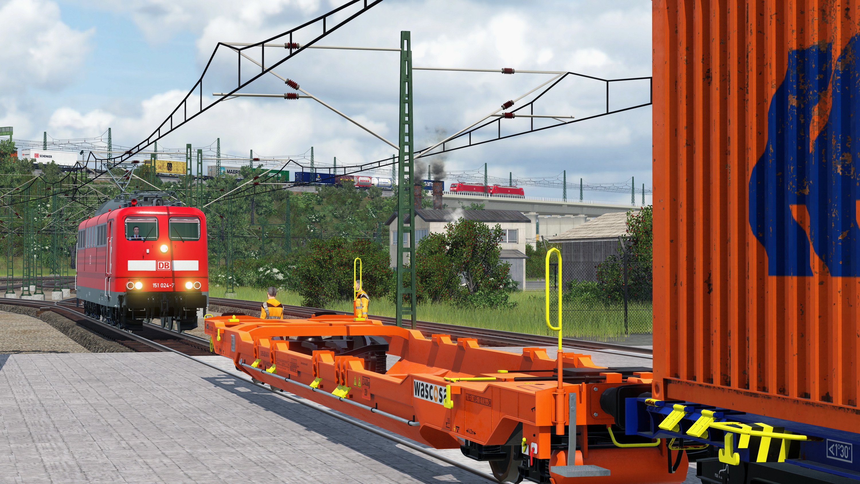 BR 151 holt ihren Zug am Containerhafen ab