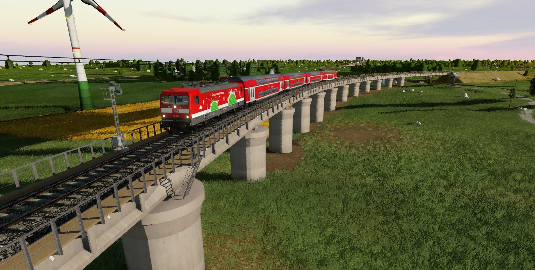 Der RE 21455 auf der Riedbrücke bei Emsbrugg