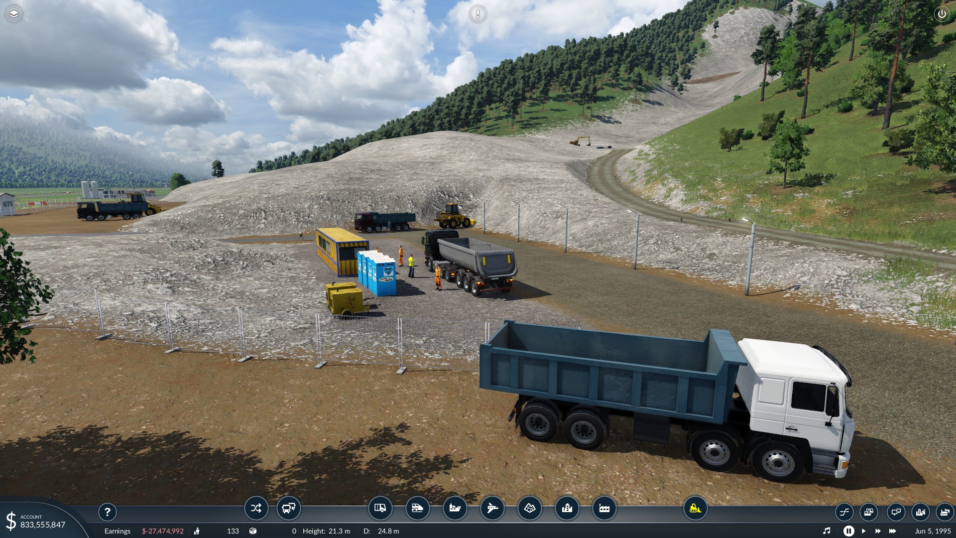 After many days of rain, a major rock slide occurred in Schlitters. Luckily, no one was harmed, and a local aggregate supplier agreed to clean up the mess for a 50% cut of material sold.