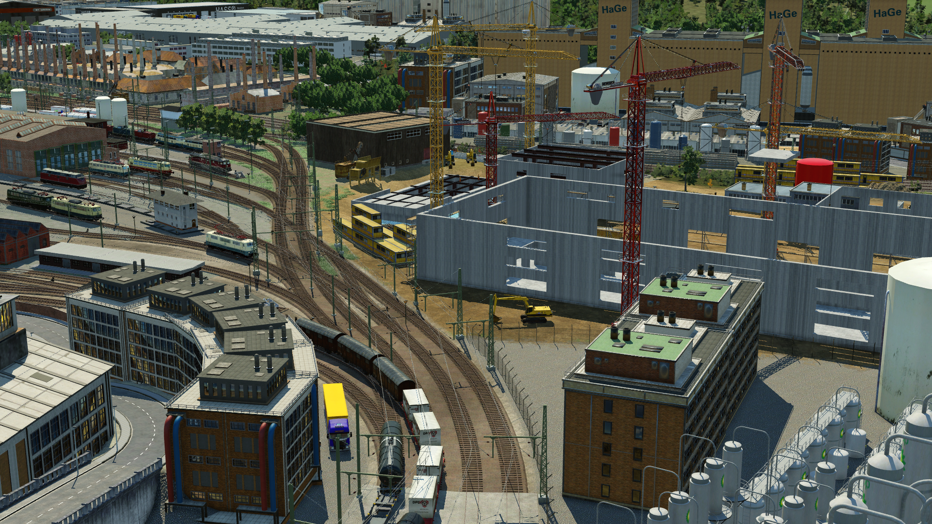 Großbaustelle mit Blick auf das Bw 1