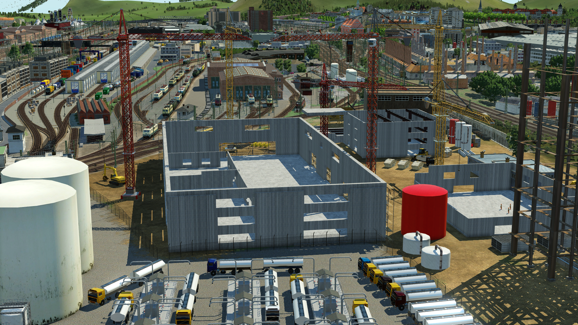 Großbaustelle mit Blick auf das Bw