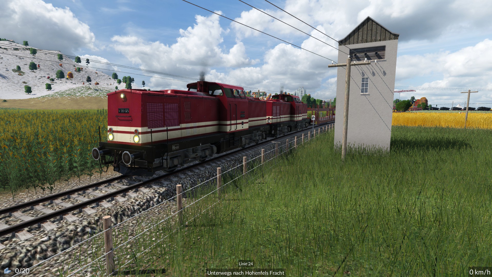 Alte V100 in Doppeltraktion mit Autotransportwagen