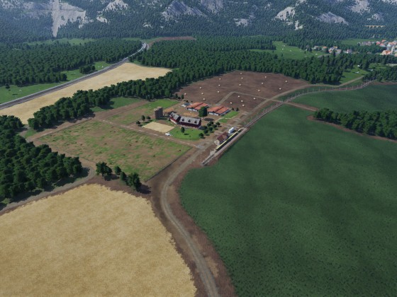 Drohnenflug über dem Bauernhof - NEP Version