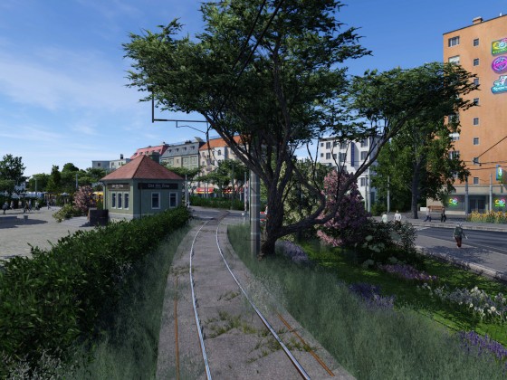 Überlandtram Einfahrt Hbf Ost / Overland tram east