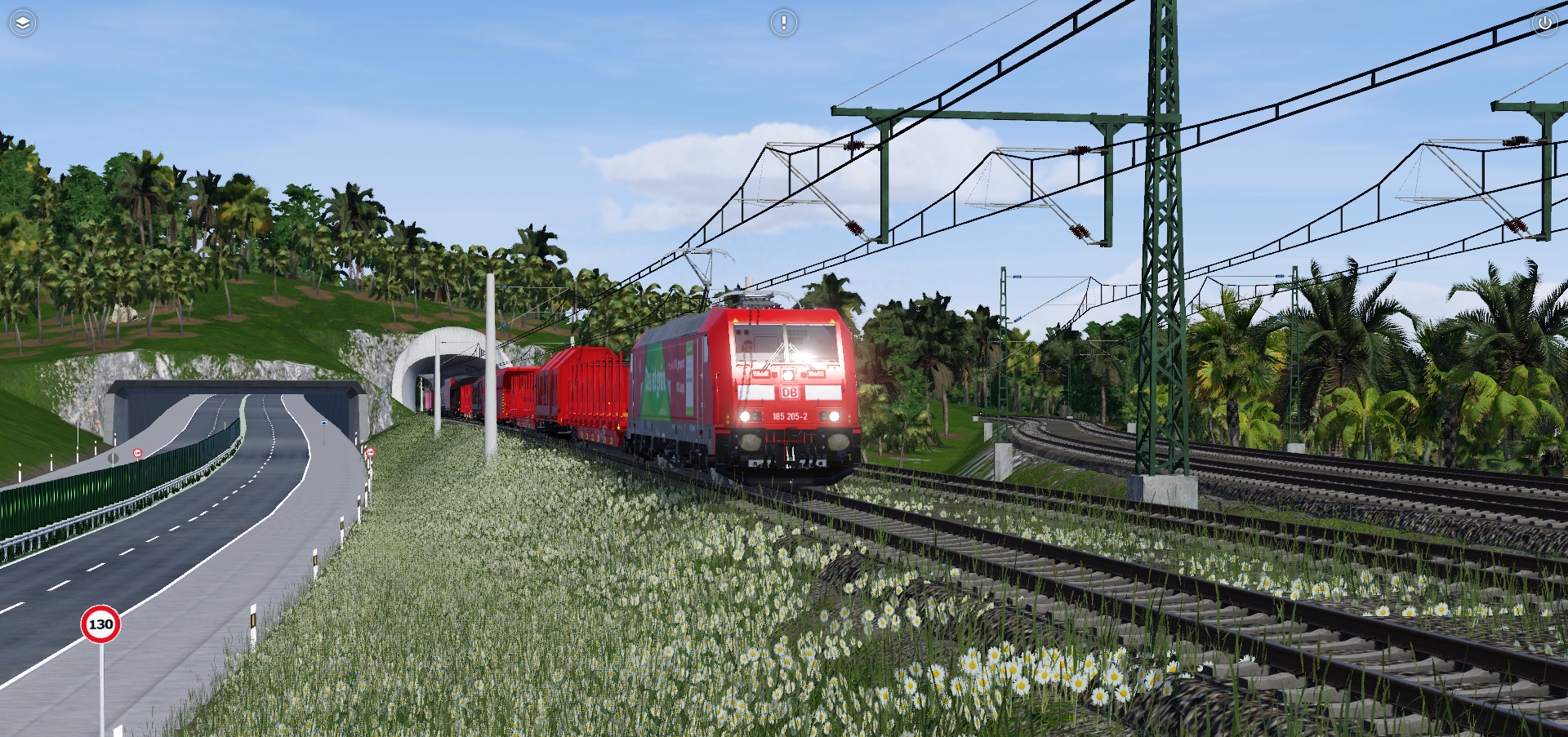 Gemischt Güterzug mit der BR 185