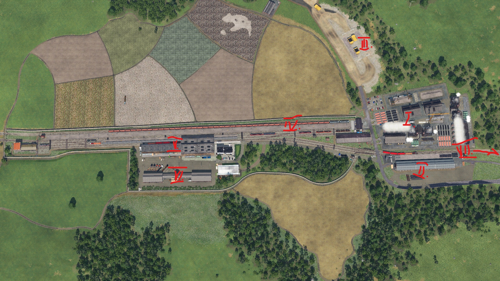 Vogelperspektive Stahlwerk + Logistik