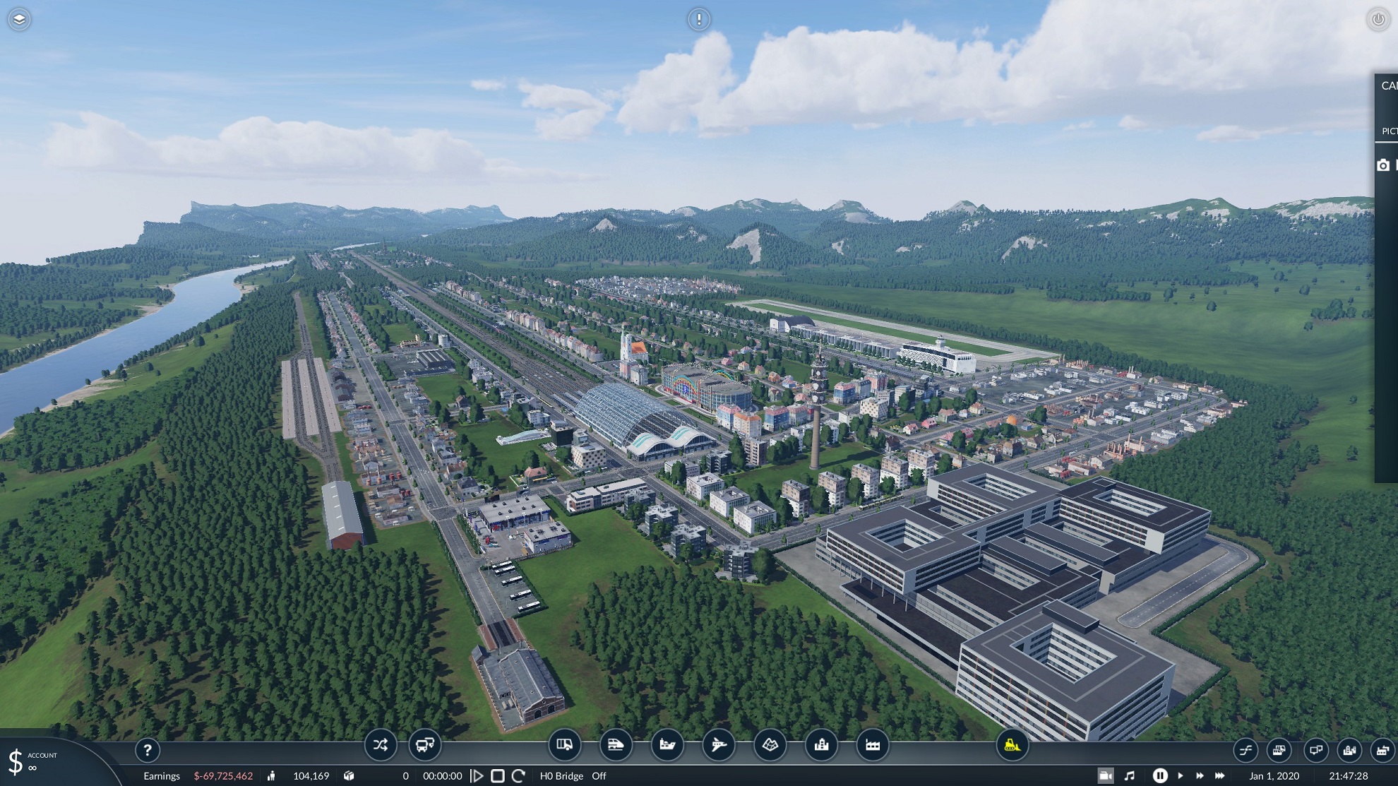 Ansicht der ersten Stadt