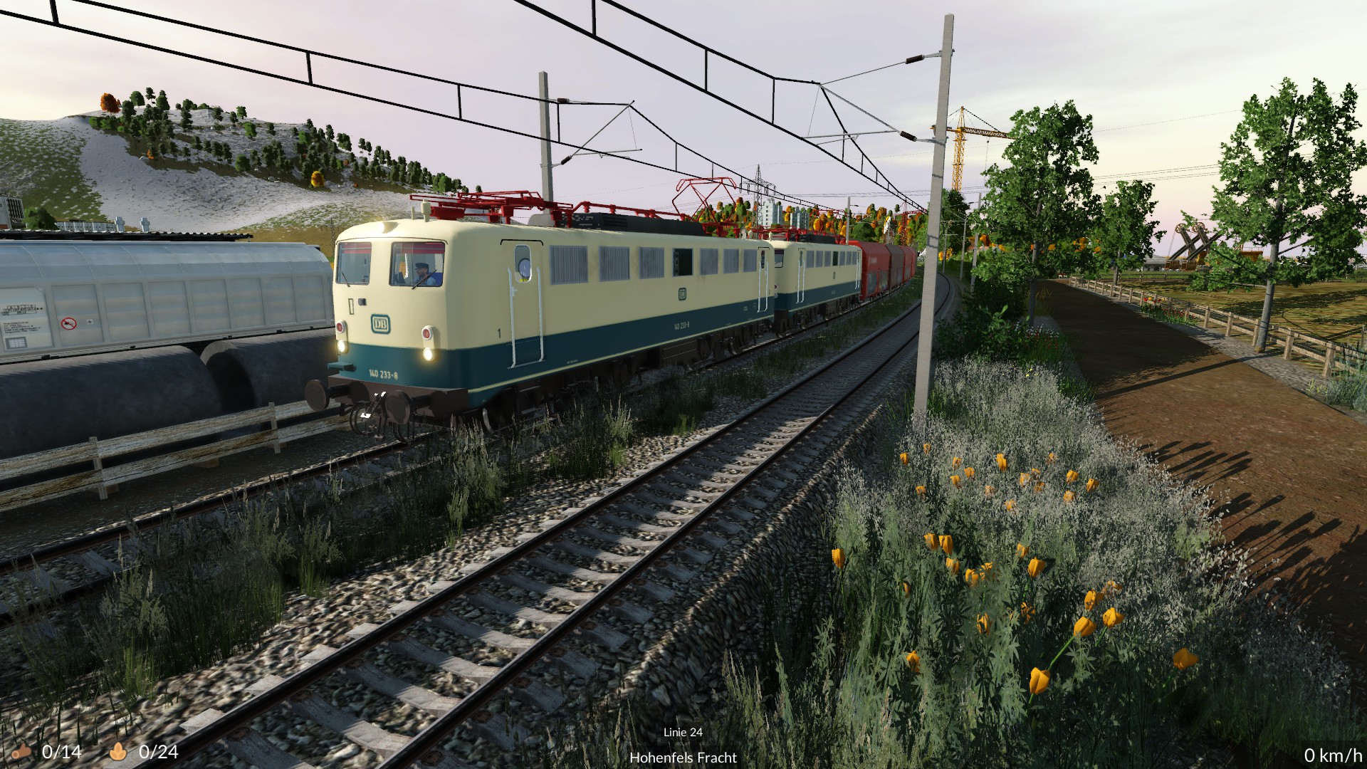 BR 140 in Doppeltraktion mit Kohlezug