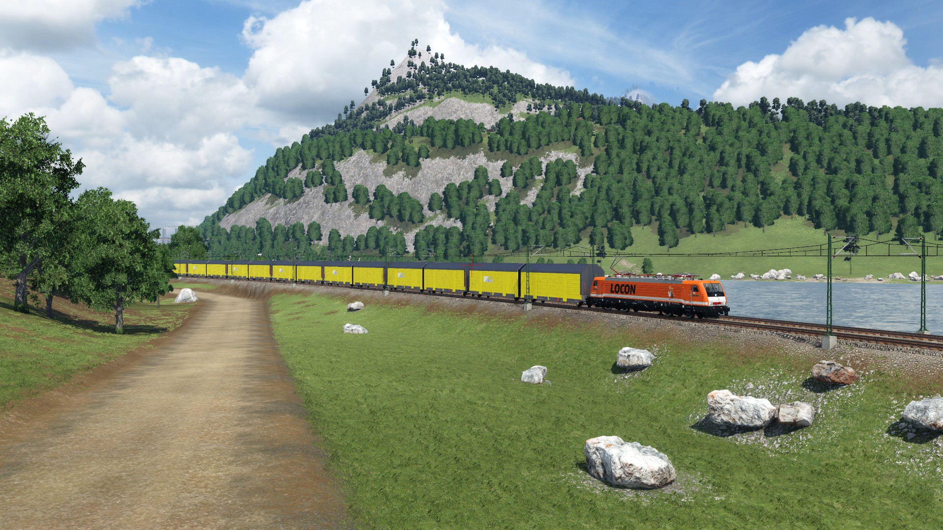 Locon 189 821 mit einem Altmann im Elbtal.