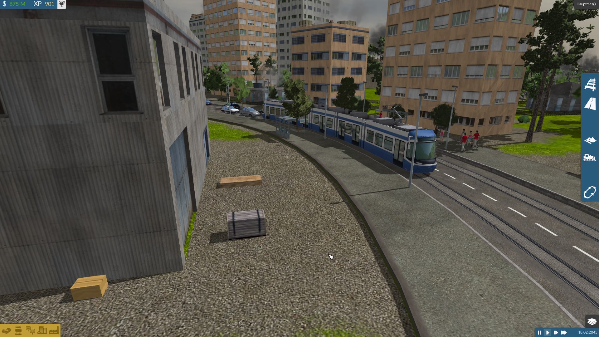 Tram an einer Kurvigen Haltestelle