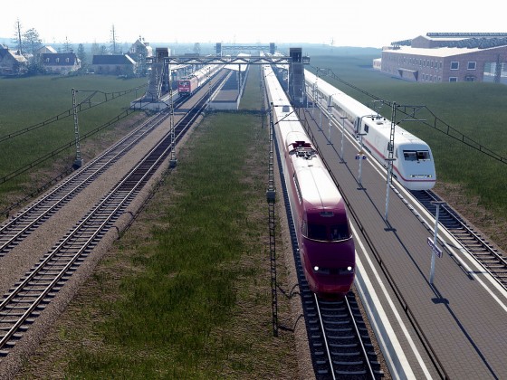 Regiozug, Thalys und ICE 1 zusammen im Bahnhof