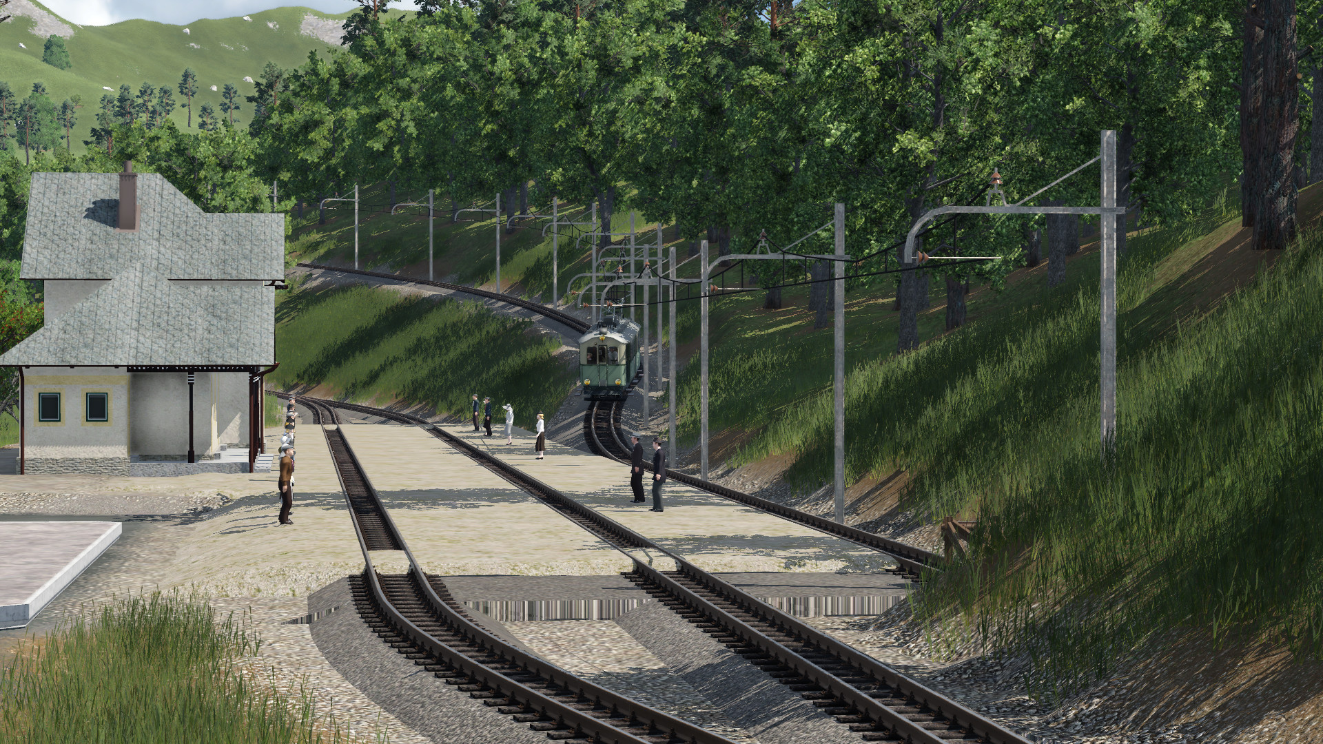 ESZ CFe 4/4 kurz vor Erreichen des Bahnhofs