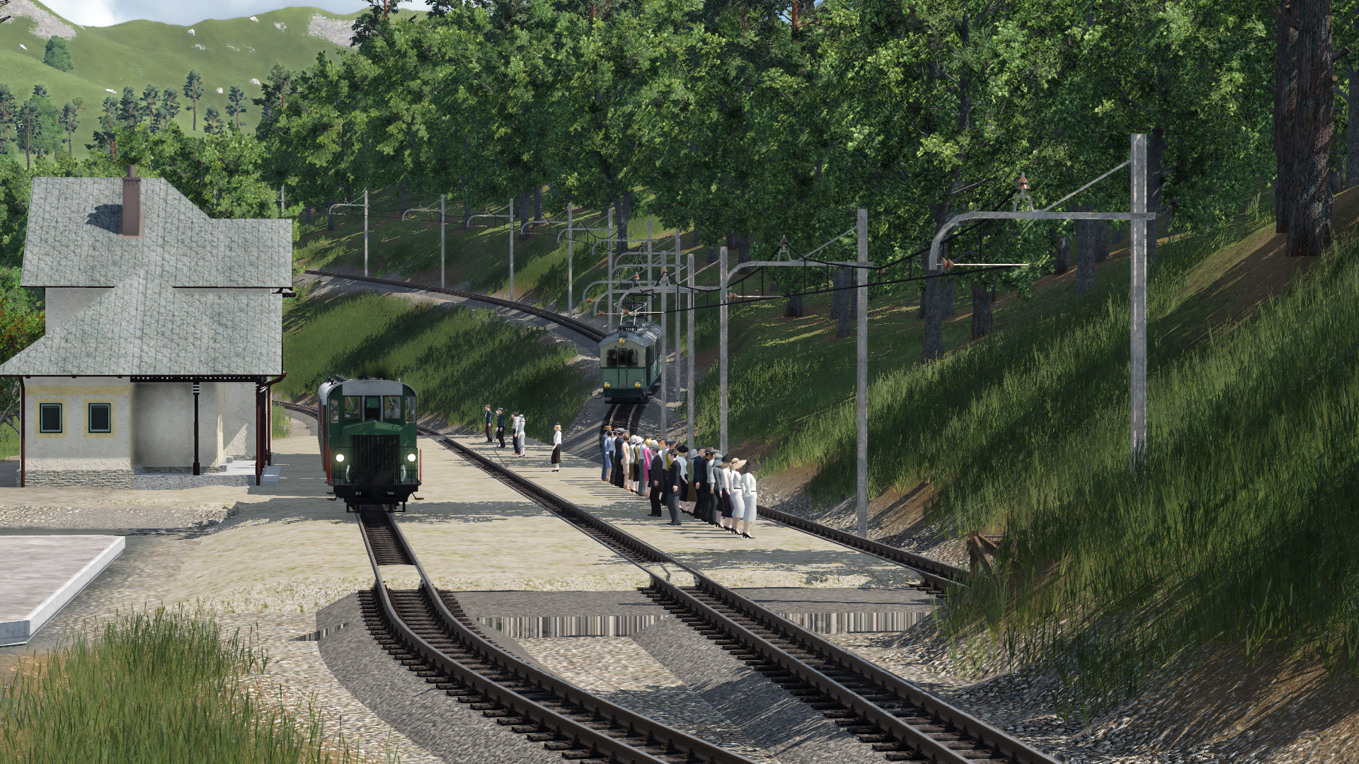 ESZ CFe 4/4 kurz vor Erreichen des Bahnhofs
