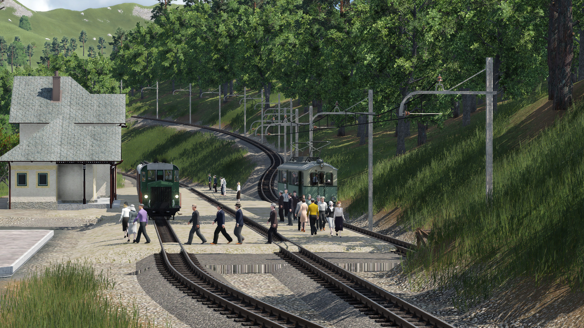 ESZ CFe 4/4 ist im unteren Bahnhof angekommen