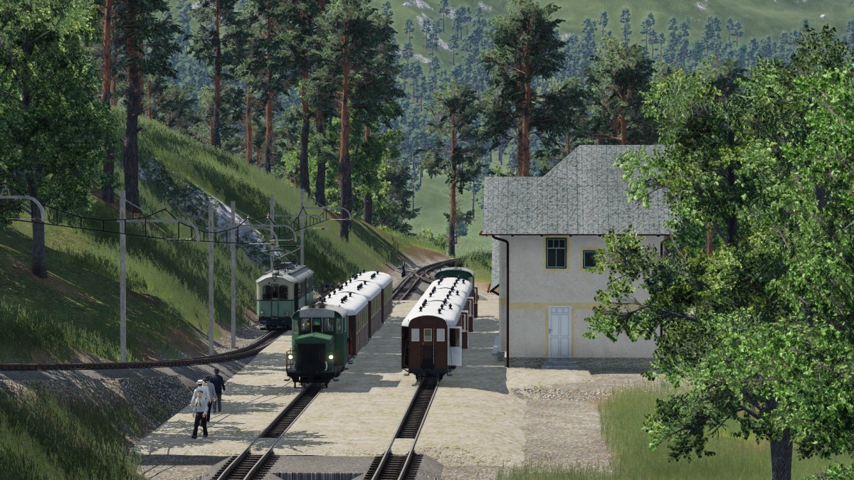 Kleine nachmittägliche Szenerie am Bahnhof Battenberg