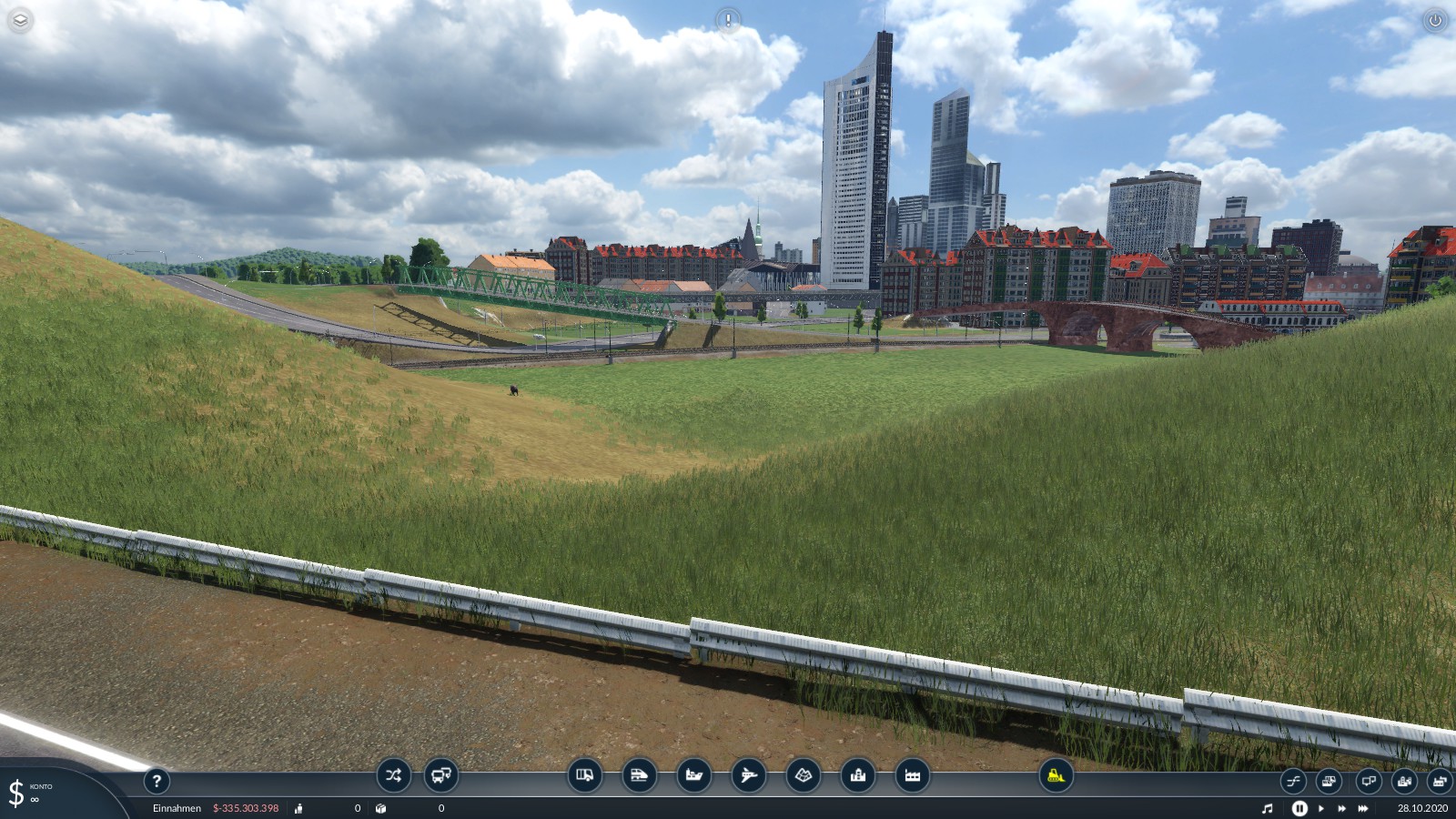 Blick von der Stadtautobahn auf das Zentrum