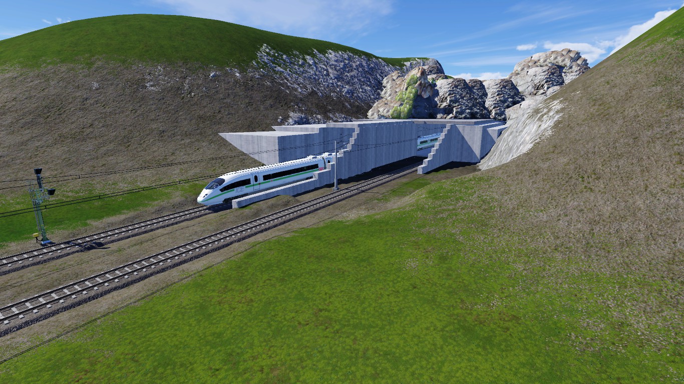 ICE 3 Passiert den neuen Tunnel