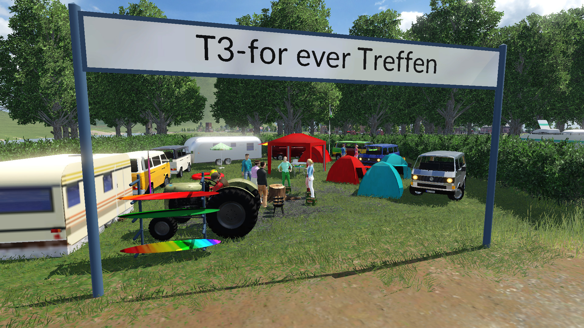 VW-T3-Bullie Treffen in Unten auf dem Campingplatz