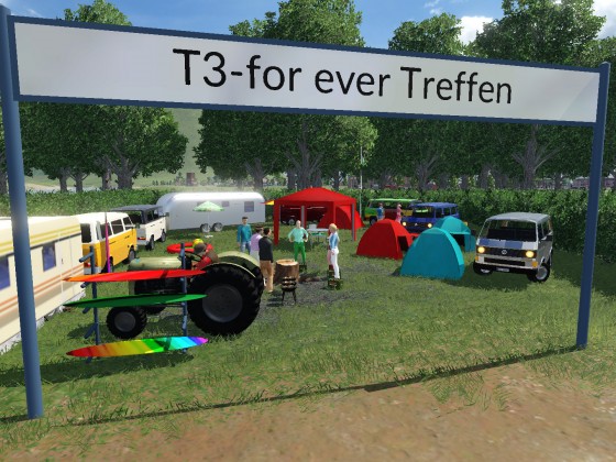 VW-T3-Bullie Treffen in Unten auf dem Campingplatz