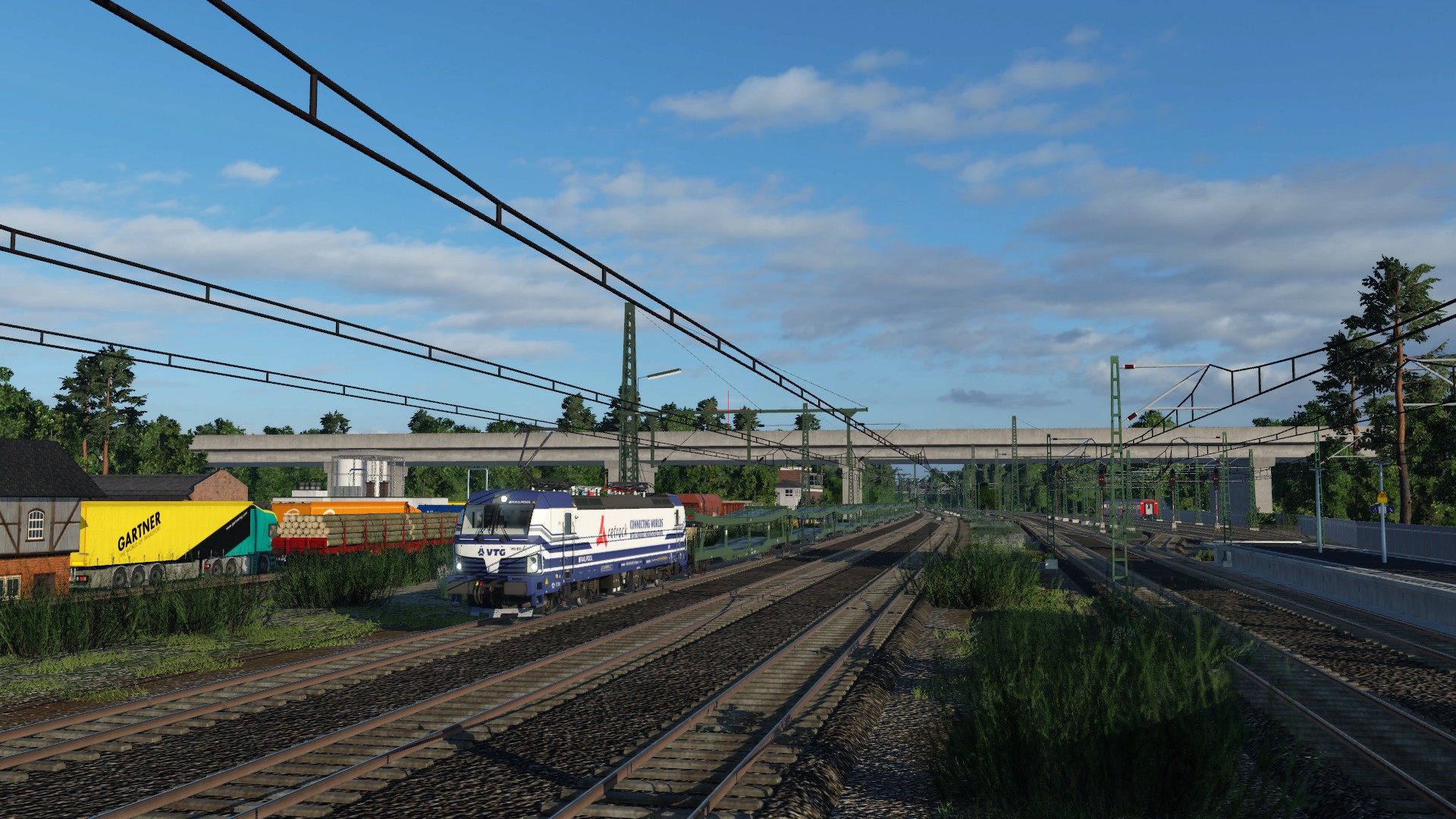 Güterverkehr im Bahnhof Feucht: