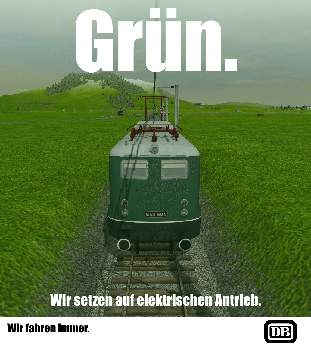 Bahnwerbung: Grün