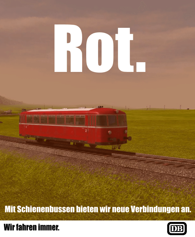 Bahnwerbung: Rot