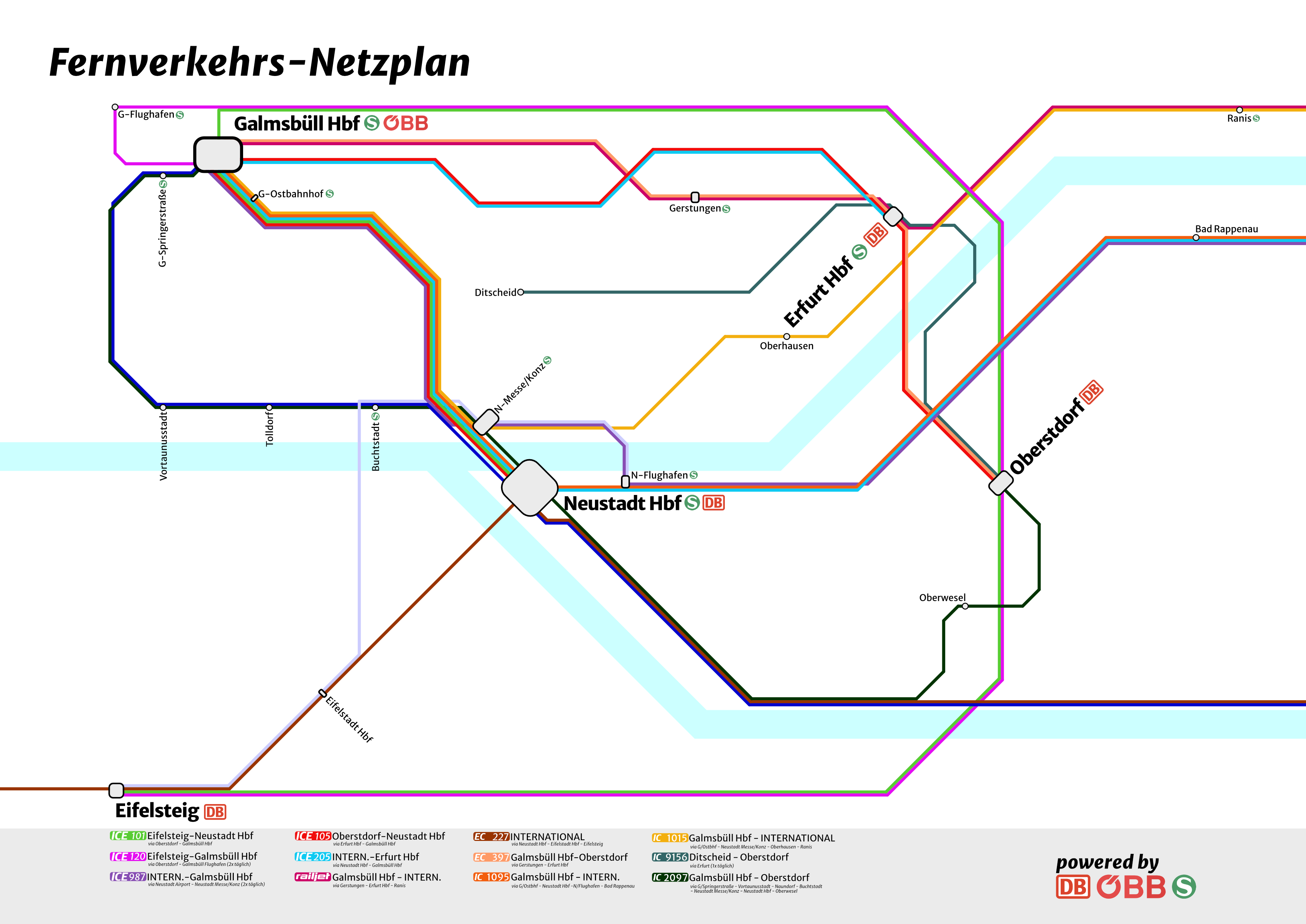 Fernverkehrs-Netzplan meiner Karte