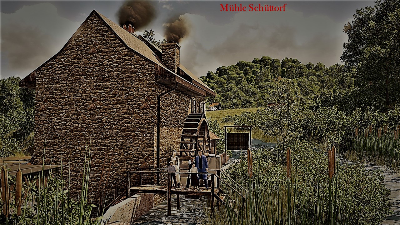 Mühle Schüttorf mit der Müllers Familie
