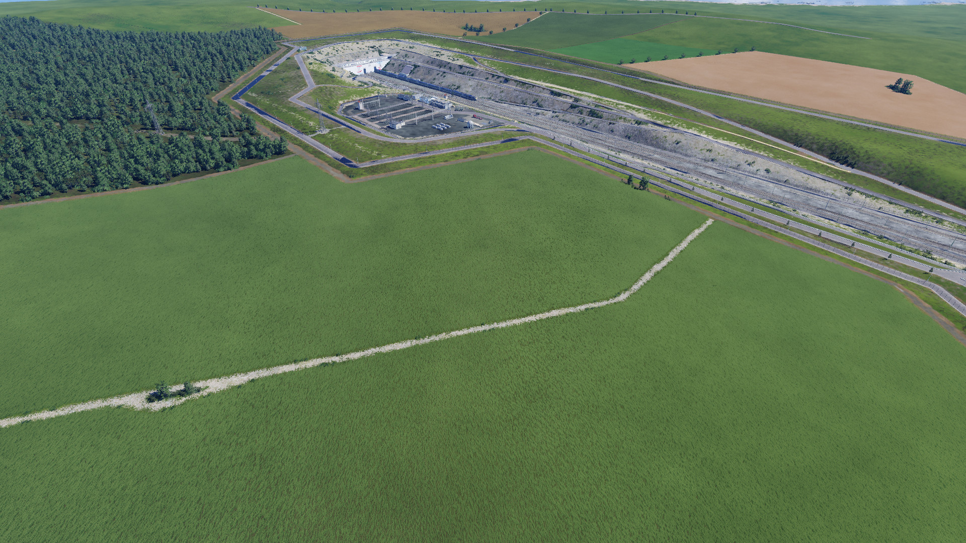 französisches Eurotunnel Portal | Fernblick