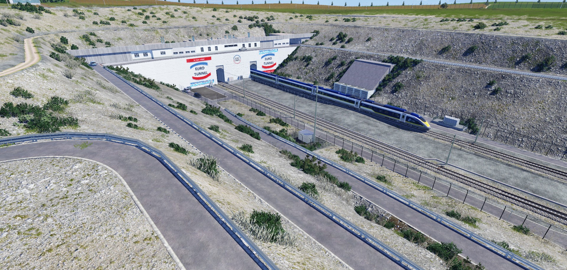 französisches Eurotunnel Portal | Nahaufnahme