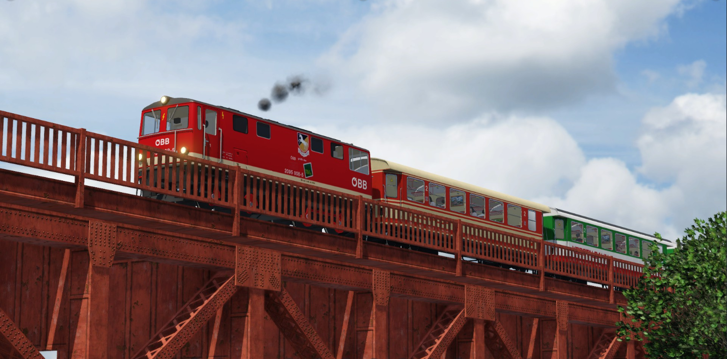 Betrieb auf der Ybbstalbahn - 2095.008 in Waidhofen/Ybbs bei der Schwarzbachbrücke