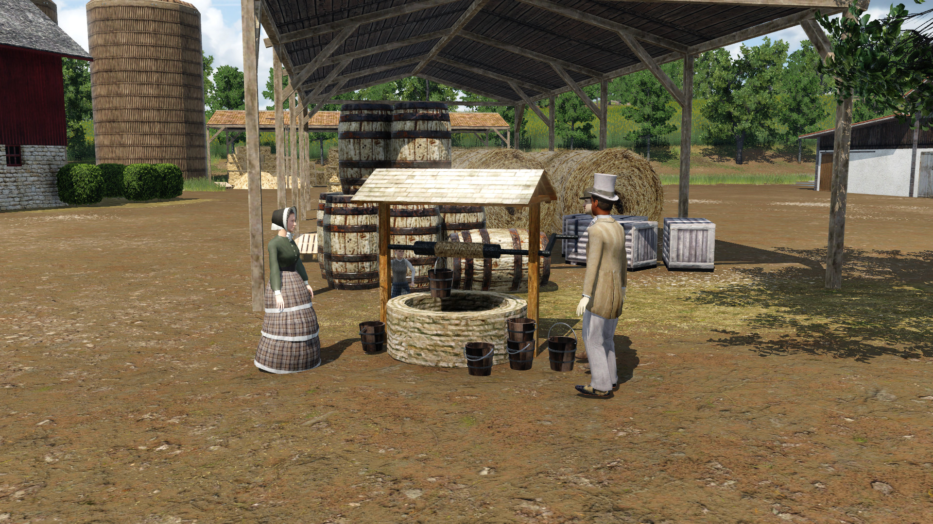 Small rustic water well animation