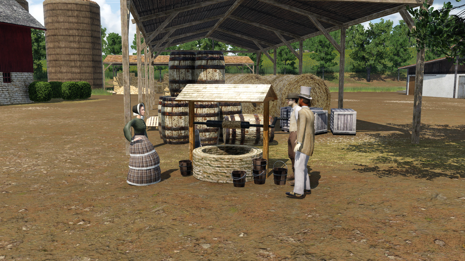Small rustic water well animation