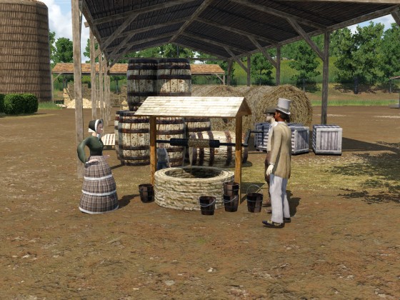 Small rustic water well animation