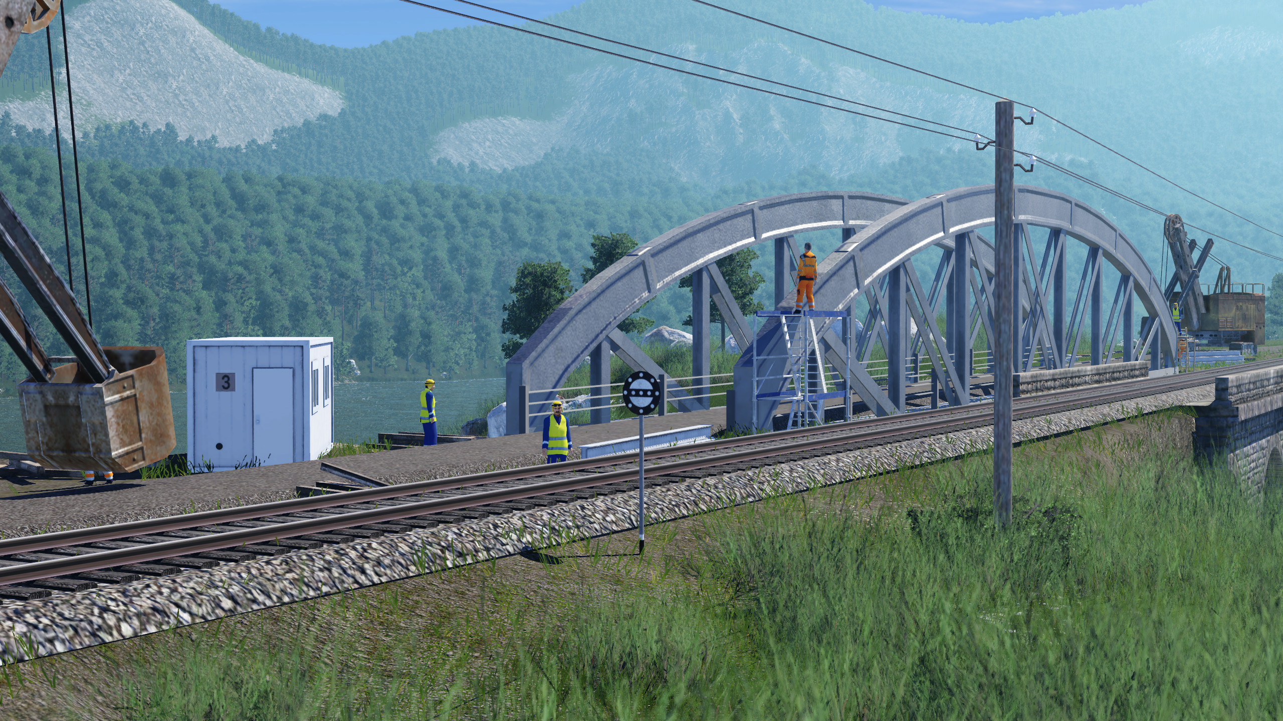 Errichtung einer neuen Brücke.