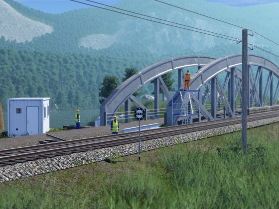 Errichtung einer neuen Brücke.