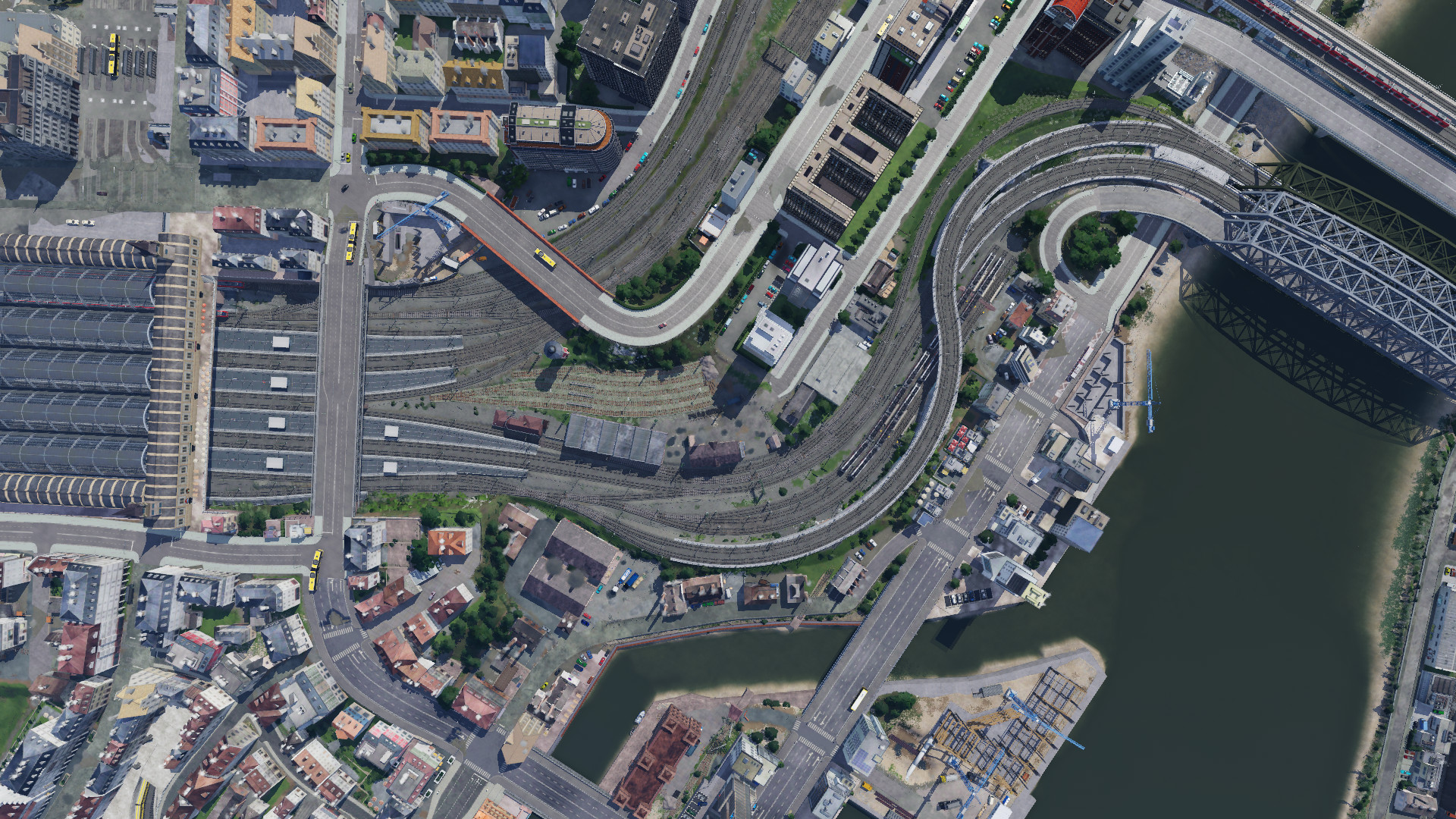 Übersicht: Südkopf des Dammburger Hauptbahnhofs