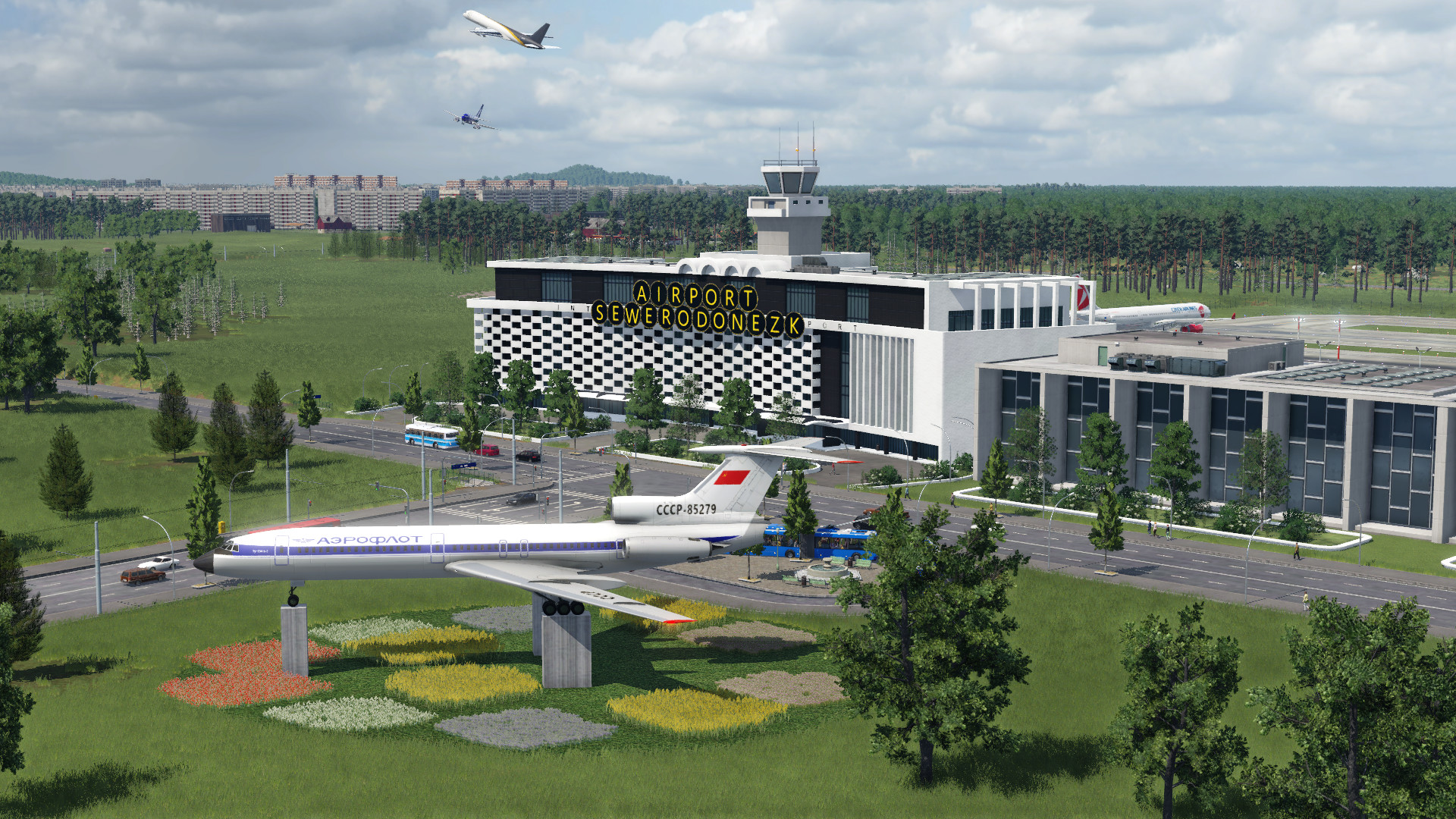 Flughafen und  Denkmal "Tu-154" (Ukraine)