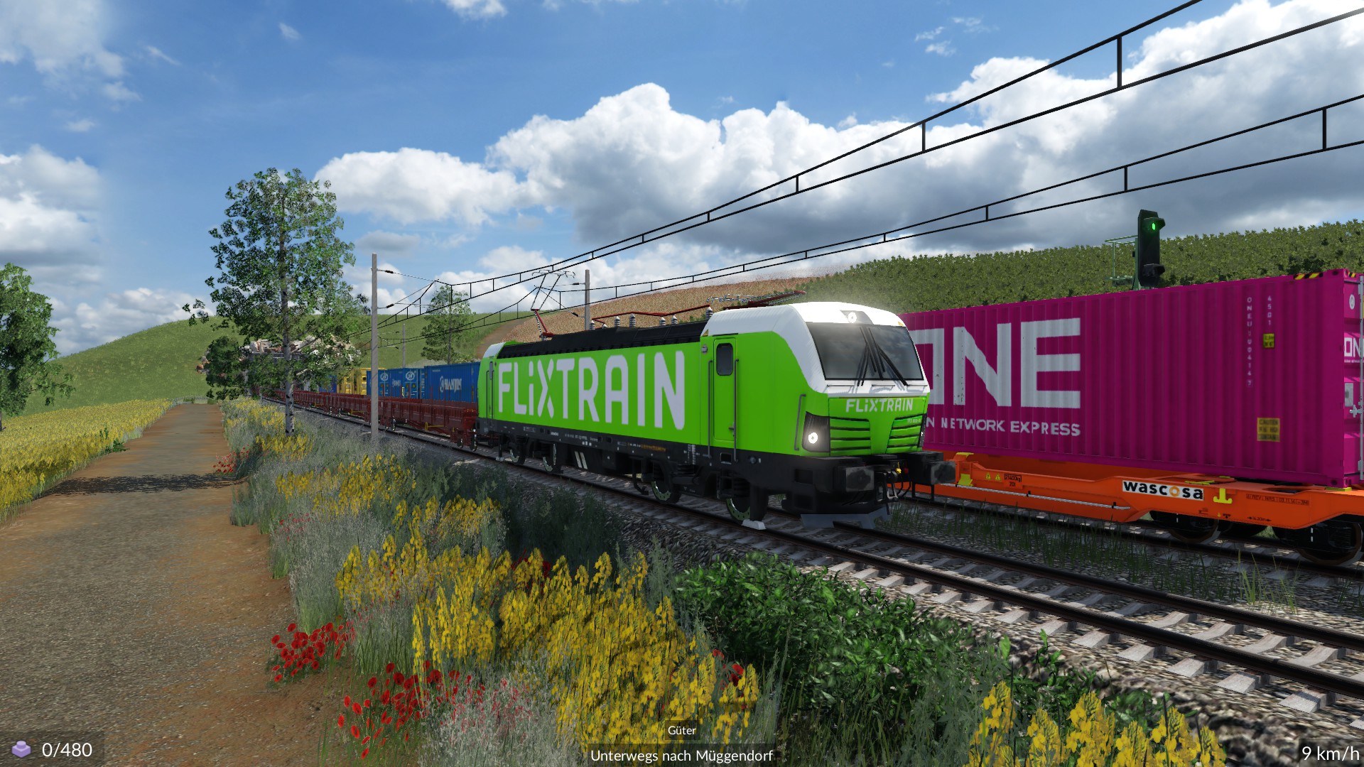 Die ehemalige Flixtrain 193 247. Jetzt vor einem Güterzug der TX Logistic, noch mit alter Folierung