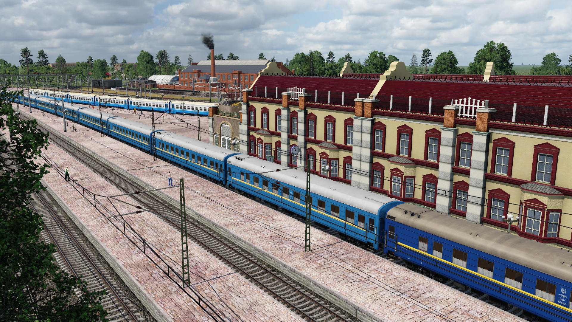 Insel-Bahnsteig-Bahnhof Kazatin . Bahnsteig für Züge nach Kiew