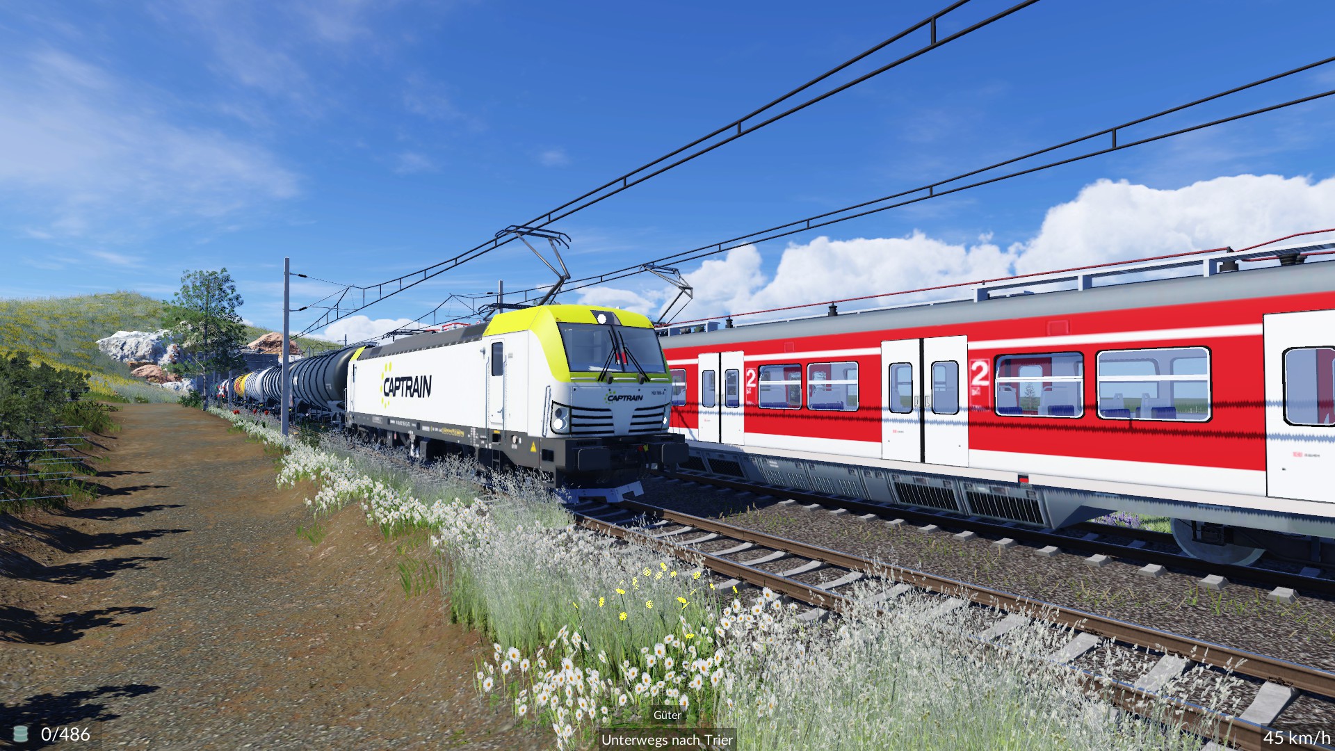 BR 193 Captrain mit Kesselwagen und eine BR 420 3er Traktion auf meiner Karte