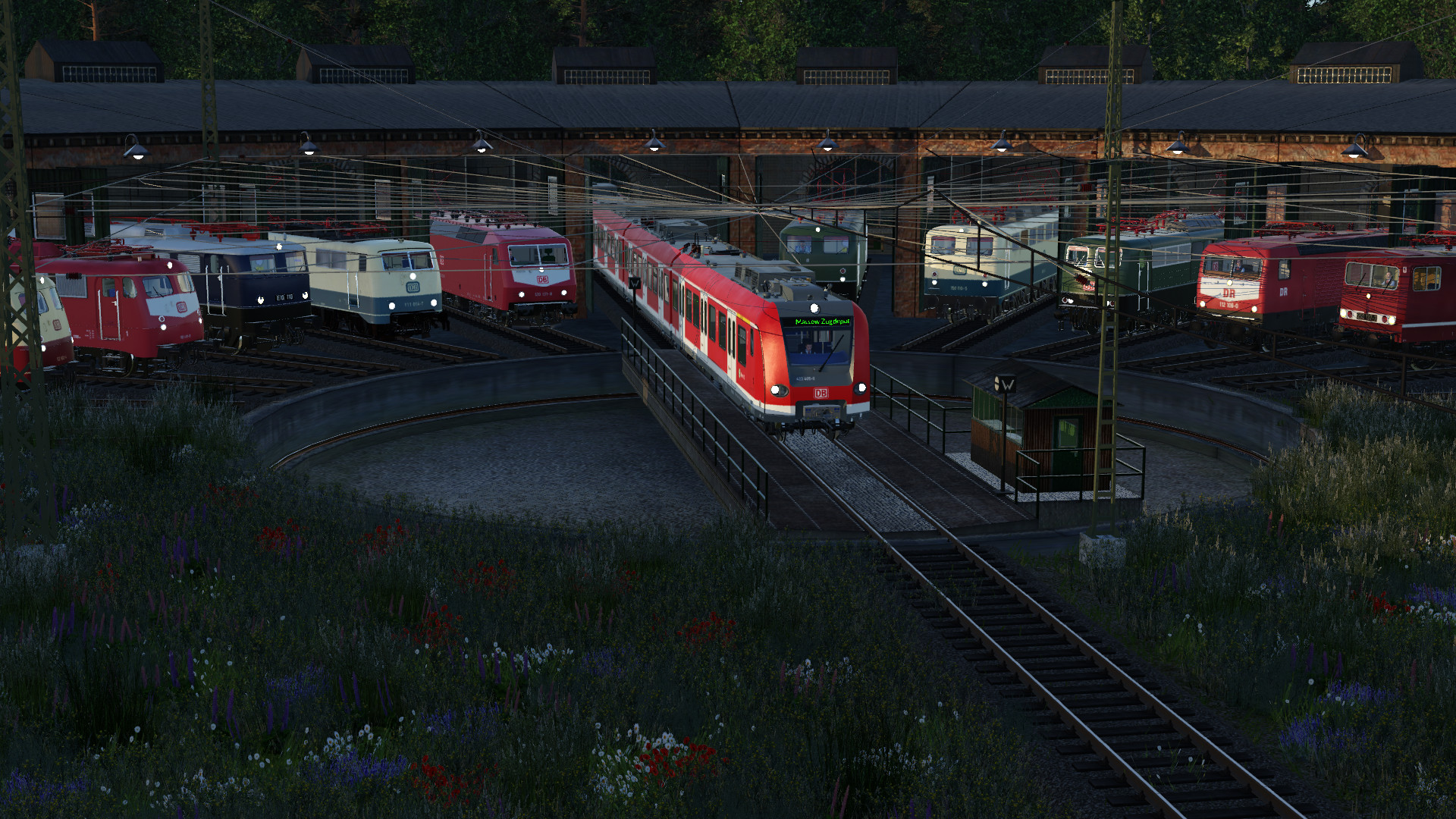 kleiner Lokschuppen mit vielen Baureihen