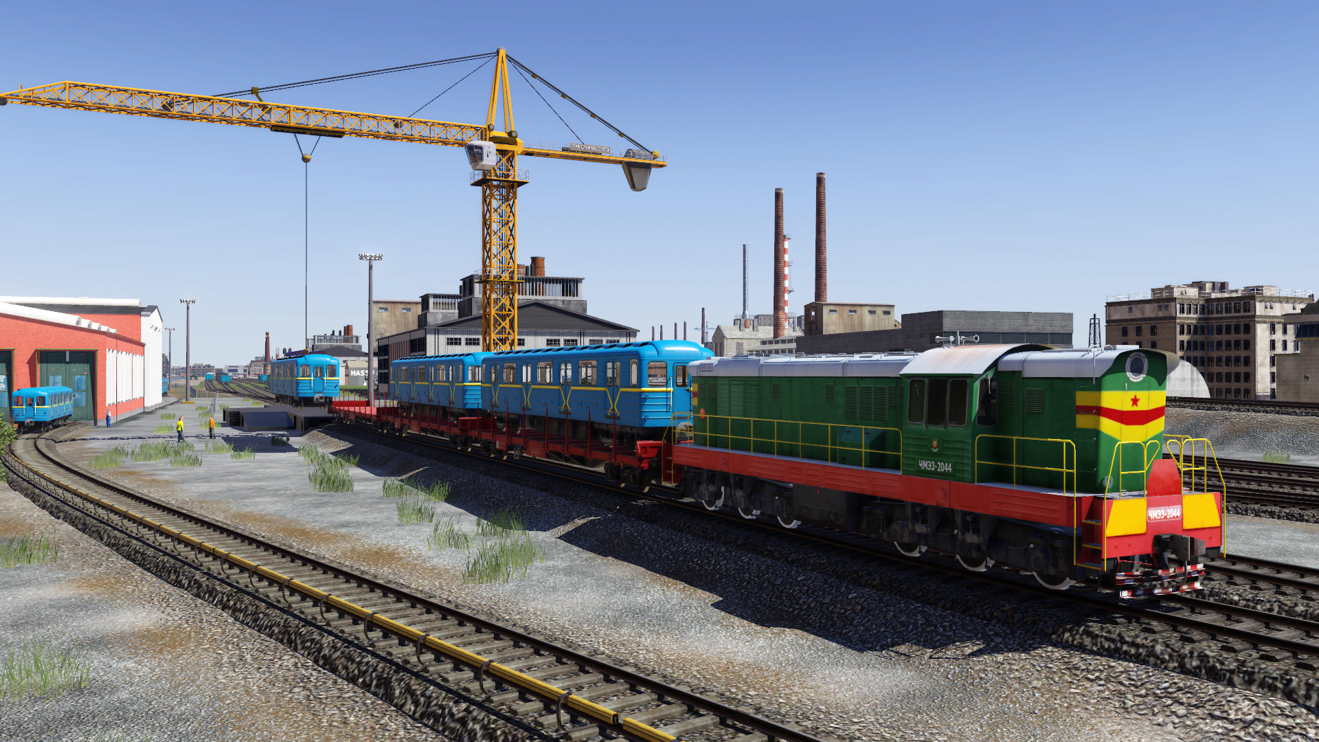 Ukraine, Depot für U-bahn und Abladen von neuen Waggons