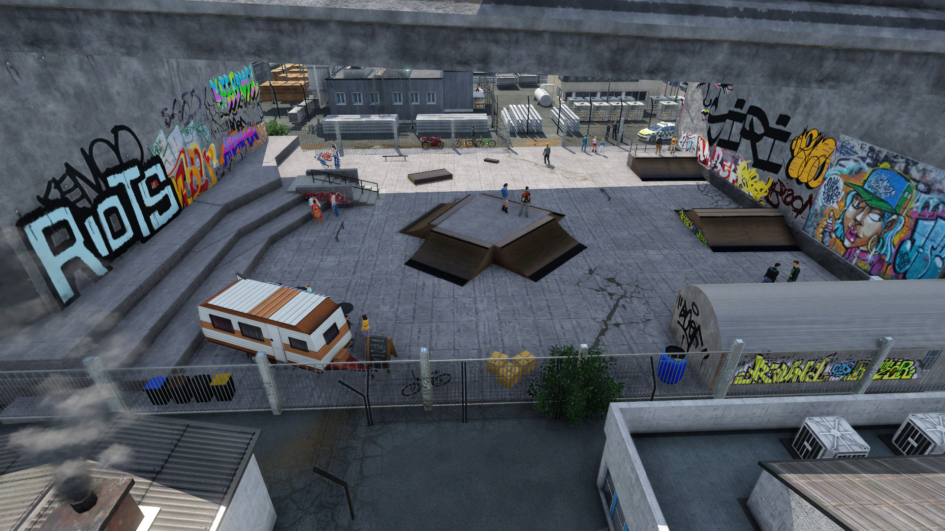 Skatepark under a viaduct. // Skatepark unter einem Viadukt.