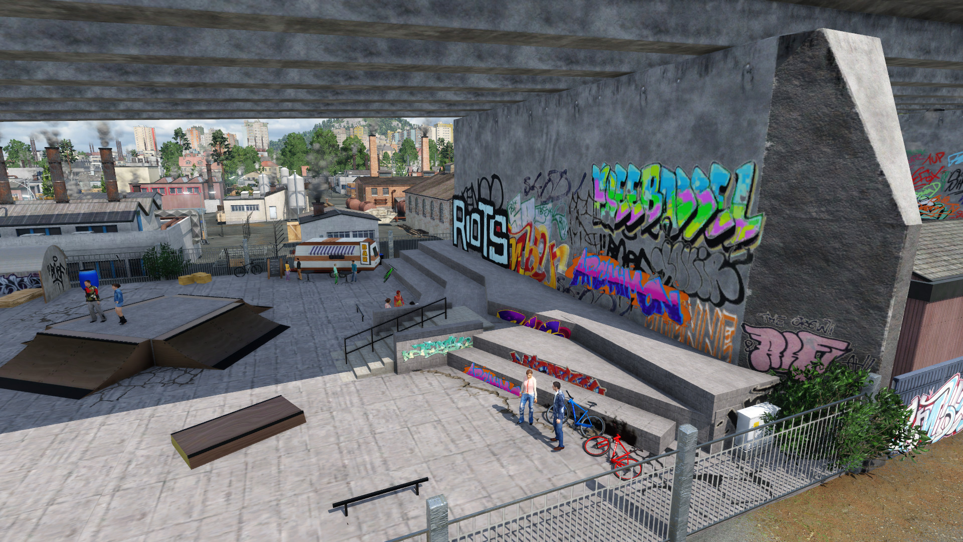 Skatepark under a viaduct. // Skatepark unter einem Viadukt.