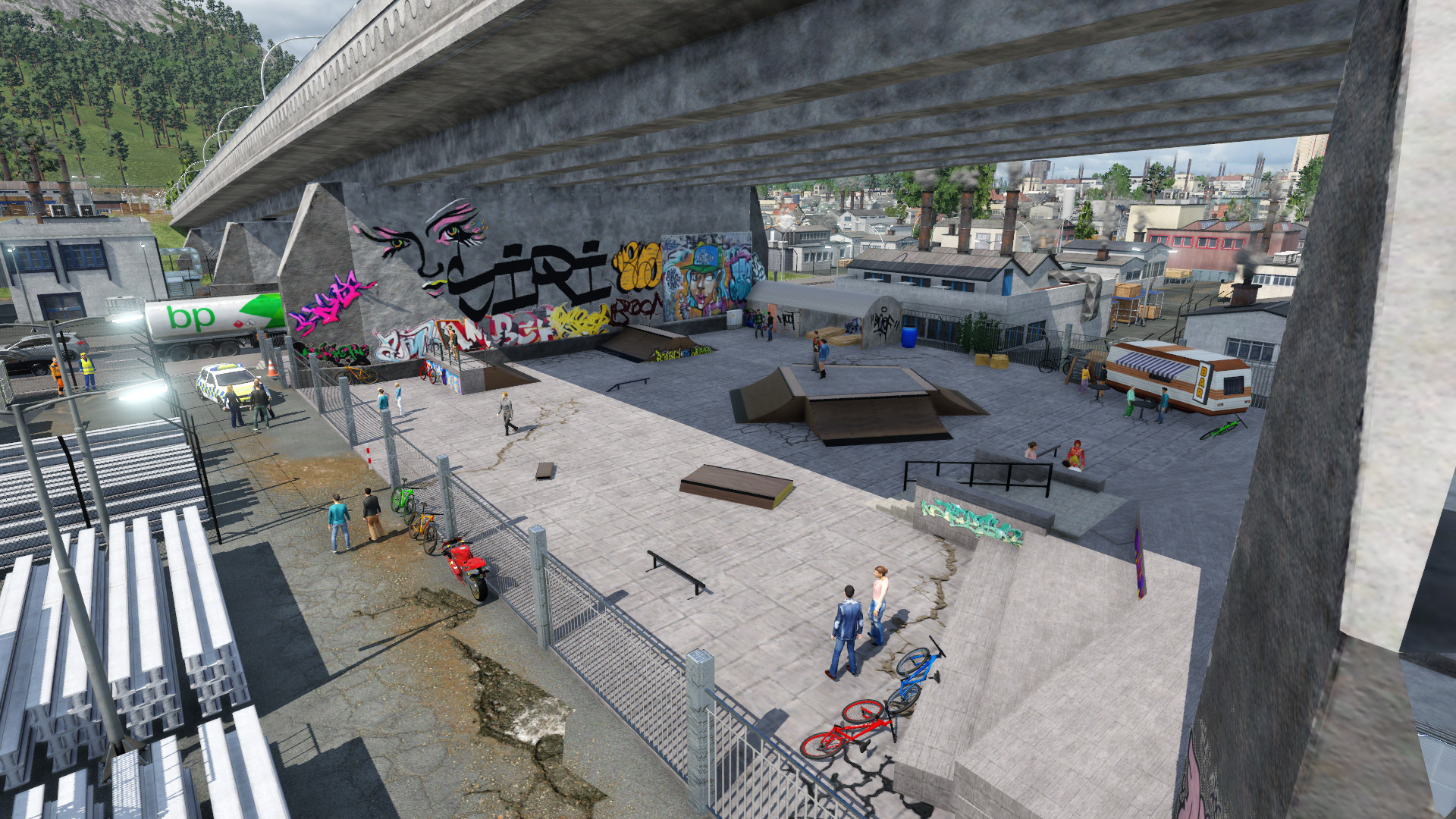 Skatepark under a viaduct. // Skatepark unter einem Viadukt.