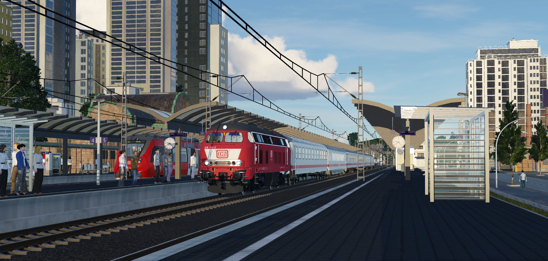 Ein Intercity wartet auf der Ausfahrt