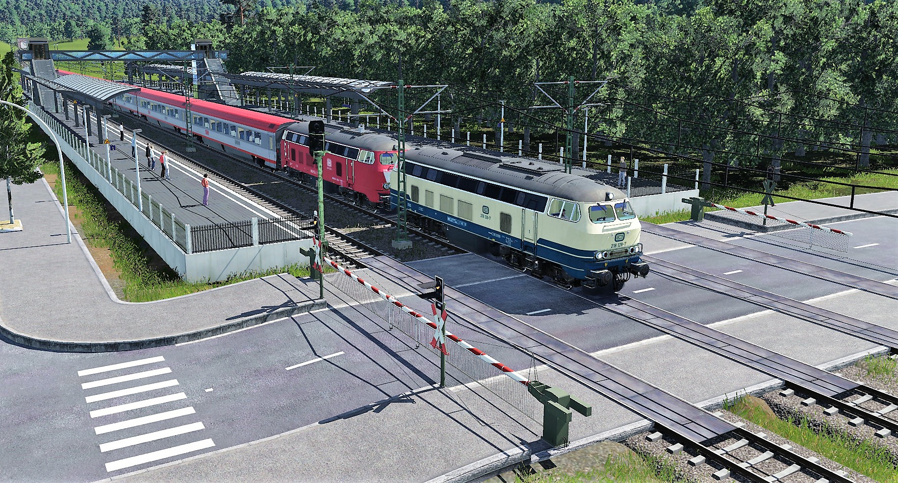 beschrankter Bahnübergang
