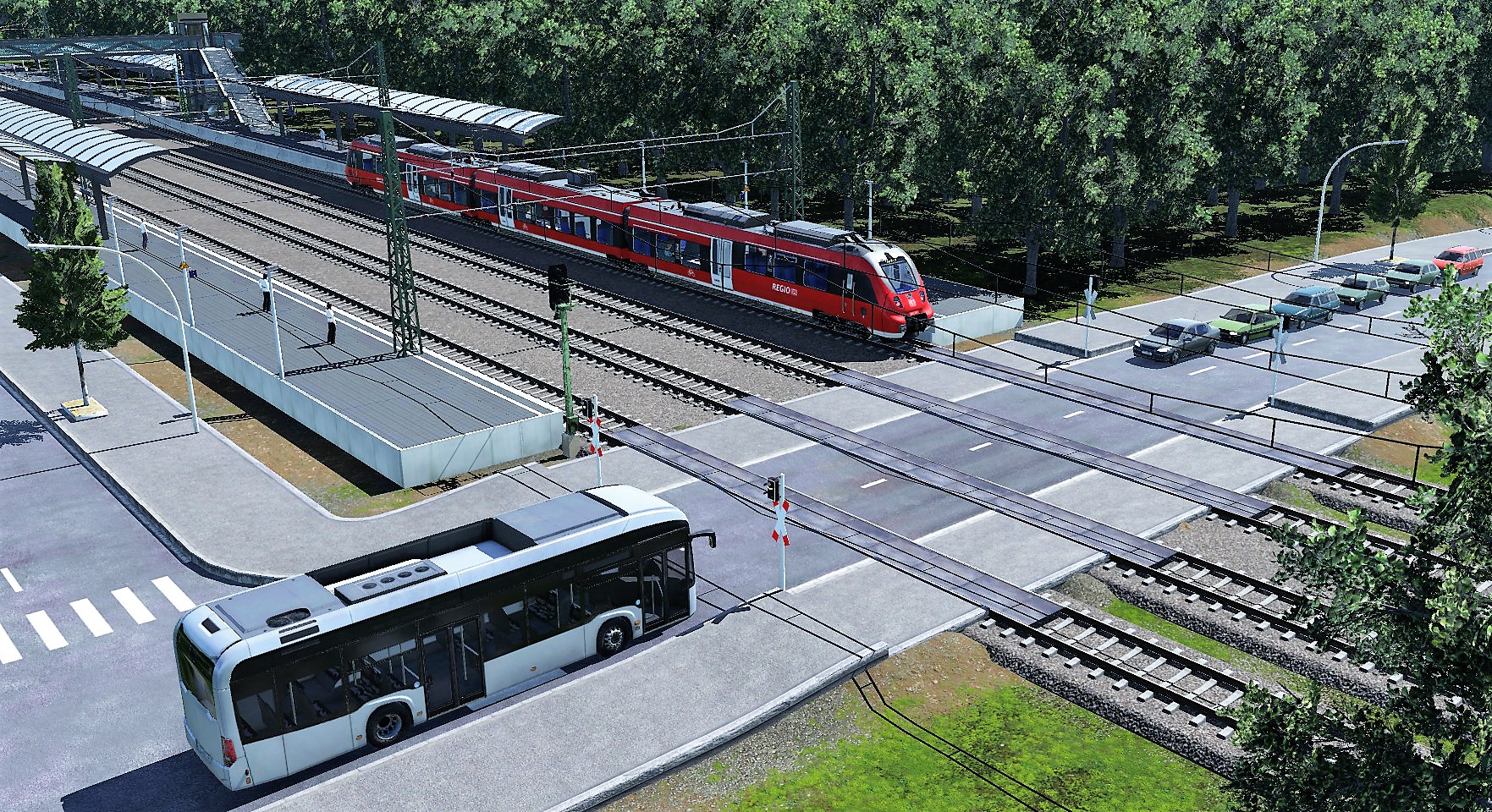 unbeschrankter Bahnübergang